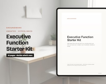 Executive Function Planner | ADHD Task Triage, Brain Dump, 10-Minute First Step | Undated Hyperlinked PDF for GoodNotes + Printable