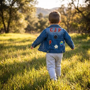 Personalized Kids Denim Jacket with Custom Name, Girls Birthday Patch Jean Jacket, Toddler Custom Denim Gift