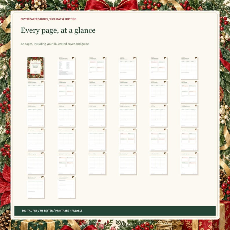 Christmas Gift and Holiday Planner, 32-Page Fillable Printable PDF image 5