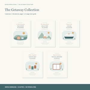 Pacchetto di agende di viaggio Getaway Collection, 5 libri PDF compilabili (download digitale) immagine 1