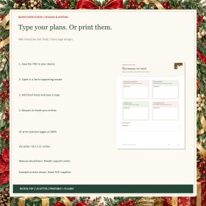 Christmas Gift and Holiday Planner, 32-Page Fillable Printable PDF image 4