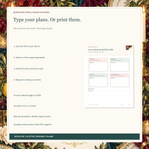 Dinner Party and Potluck Planner, 24-Page Fillable Printable PDF image 4