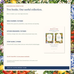 Meal Planning and Kitchen Organizer Bundle, 2 Fillable PDFs, 64 Planner Pages image 4