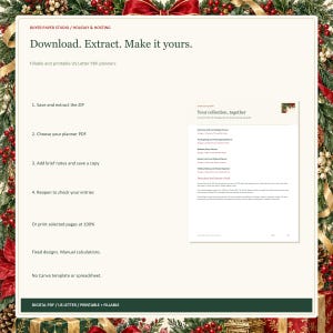Holiday and Hosting Planner Bundle, 5 Fillable PDFs, 136 Pages for Celebrations image 5