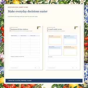 Meal Planner, 32-Page Fillable Printable PDF with Weekly Menu and Grocery Lists image 3