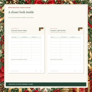Christmas Gift and Holiday Planner, 32-Page Fillable Printable PDF image 2