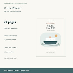 Cruise Planner, 24-Page Fillable PDF, Days at Sea, Printable Travel Organizer image 1
