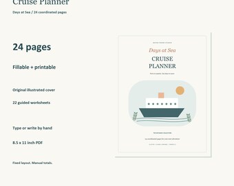 Cruise Planner, 24-Page Fillable PDF, Days at Sea, Printable Travel Organizer