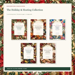 Holiday and Hosting Planner Bundle, 5 Fillable PDFs, 136 Pages for Celebrations image 1