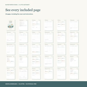 Vacation Planner, 30-Page Fillable PDF, Travel Itinerary, Packing Checklist & Trip Budget, A Little Getaway image 6