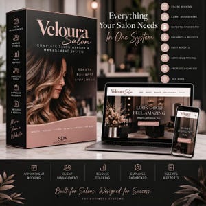 Salon Website Template with Online Booking, Client Management, Staff Tools, Payments & Reports