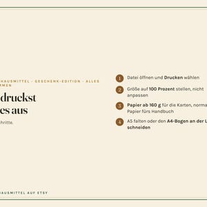 Rezeptkarten Set zum Ausdrucken, 124 Hausmittel Karten und Handbuch PDF, Geschenk-Edition mit leeren Karten, deutsch Bild 9