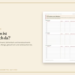 Essensplaner zum Ausdrucken, Wochenplan Essen, Einkaufsliste, Monatsplan, Vorratsliste, Menüplan Familie, Resteküche, PDF A4 Bild 8