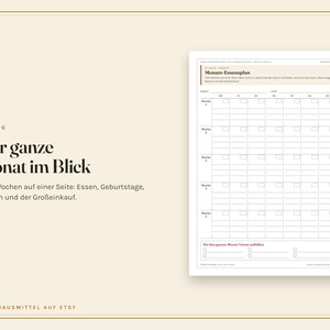 Essensplaner zum Ausdrucken, Wochenplan Essen, Einkaufsliste, Monatsplan, Vorratsliste, Menüplan Familie, Resteküche, PDF A4 Bild 6