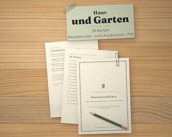 Printable gardening tips, 15 ready-made cards from Grandma's collection, aphids and coffee grounds, German PDF