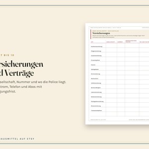 Notfallordner zum Ausdrucken, Notfallmappe für die Familie, Vorsorgeordner Vorlage, Wo liegt was, Notfallkarte, PDF A4 image 5