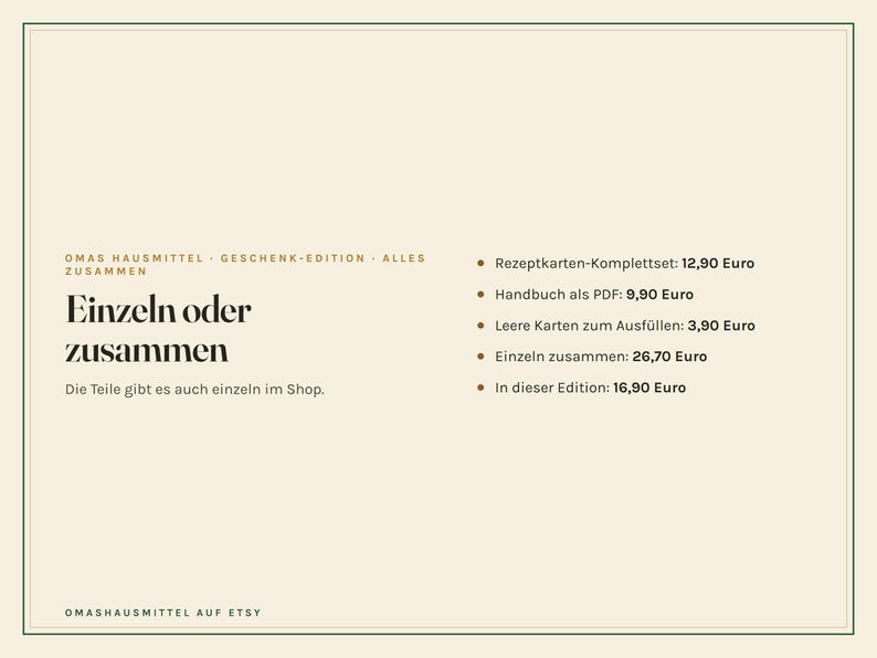 Rezeptkarten Set zum Ausdrucken, 124 Hausmittel Karten und Handbuch PDF, Geschenk-Edition mit leeren Karten, deutsch Bild 8