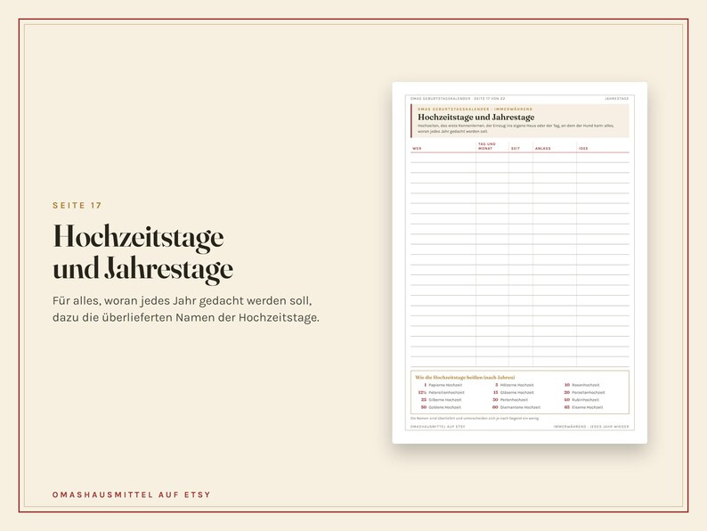 Geburtstagskalender zum Ausdrucken, immerwährend ohne Jahr, Kita und Klasse, Jahrestage, Geburtstagsliste, PDF A4 image 8