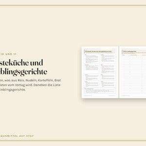 Essensplaner zum Ausdrucken, Wochenplan Essen, Einkaufsliste, Monatsplan, Vorratsliste, Menüplan Familie, Resteküche, PDF A4 Bild 9