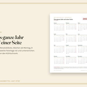 May include: A 2027 annual calendar printed on a white sheet, featuring twelve monthly grids arranged in a four-by-three layout. The text 'Das ganze Jahr auf einer Seite' and '2027' appear in black and red ink, with weeks starting on Monday.