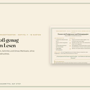 16 fertige Putzrezepte zum Ausdrucken, Essig und Natron, Putzmittel selber machen, Karten A5, PDF deutsch image 9