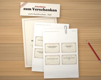 Gutschein Weihnachten zum Ausdrucken, Zeit verschenken Gutscheine, Gutscheinvorlage PDF A4, Geschenkgutschein zum Ausfüllen