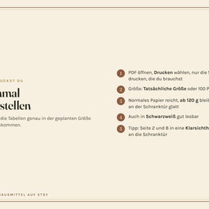 Küchen Spickzettel zum Ausdrucken, Umrechnungstabelle, Garzeiten, Saisonkalender, Mengen pro Person, Haltbarkeit, PDF A4 Bild 10