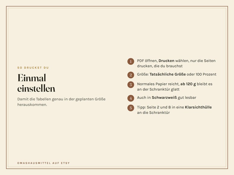 Küchen Spickzettel zum Ausdrucken, Umrechnungstabelle, Garzeiten, Saisonkalender, Mengen pro Person, Haltbarkeit, PDF A4 Bild 10