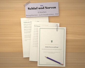 Abendrituale und Kräuterkissen zum Ausdrucken, 12 fertige Karten von Oma, PDF A5 und A4 deutsch