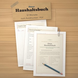 Haushaltsbuch zum Ausdrucken, undatiert, Budgetplaner PDF A4 und Excel Tabelle, Ausgaben, Fixkosten, Sparziele, Umschlagmethode Bild 1