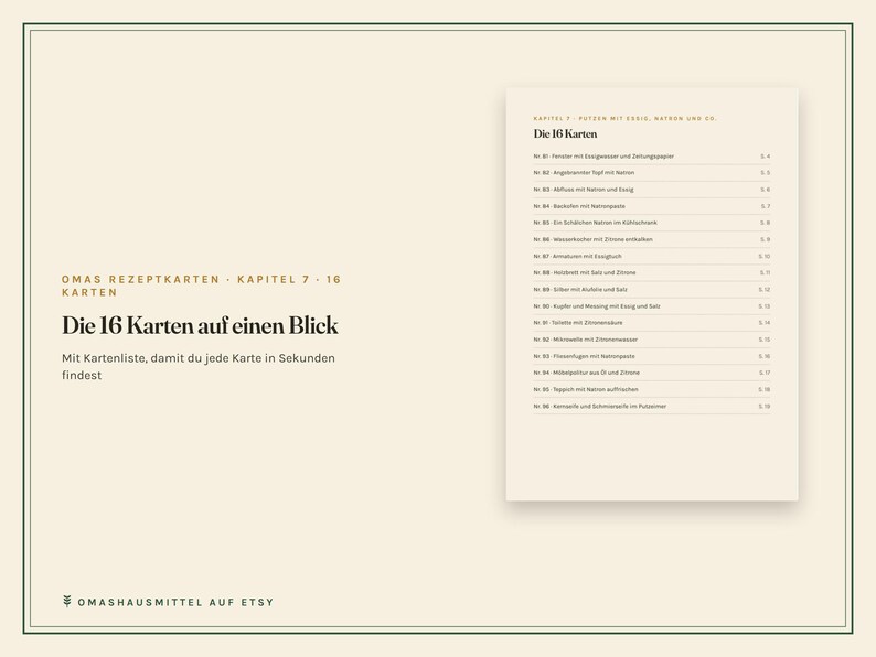 16 fertige Putzrezepte zum Ausdrucken, Essig und Natron, Putzmittel selber machen, Karten A5, PDF deutsch image 4