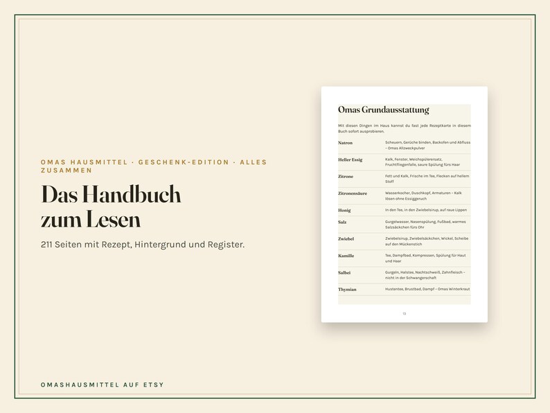 Rezeptkarten Set zum Ausdrucken, 124 Hausmittel Karten und Handbuch PDF, Geschenk-Edition mit leeren Karten, deutsch Bild 5