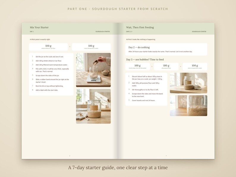 Personalized Bread Book With Name, Cream Striped Sourdough Recipe Book ...