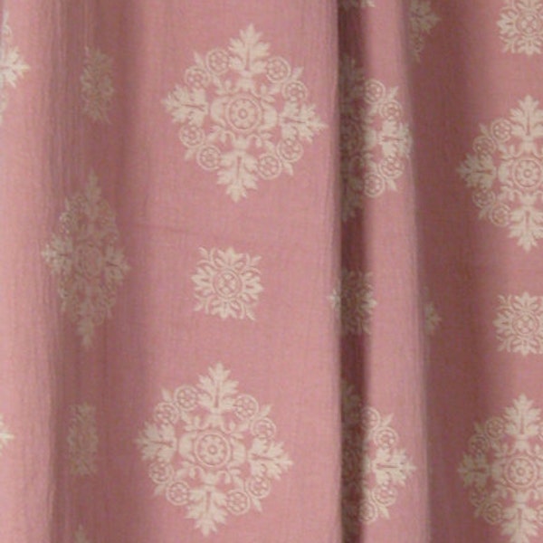 Handmade Mauve Damask Drapes