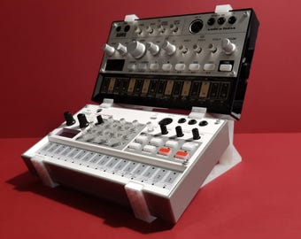 Doppelständer für Korg Volca | 2-stufiger Desktop-Synthesizerhalter (Kompatibel mit Bass, Beats, Keys, FM, Drum)