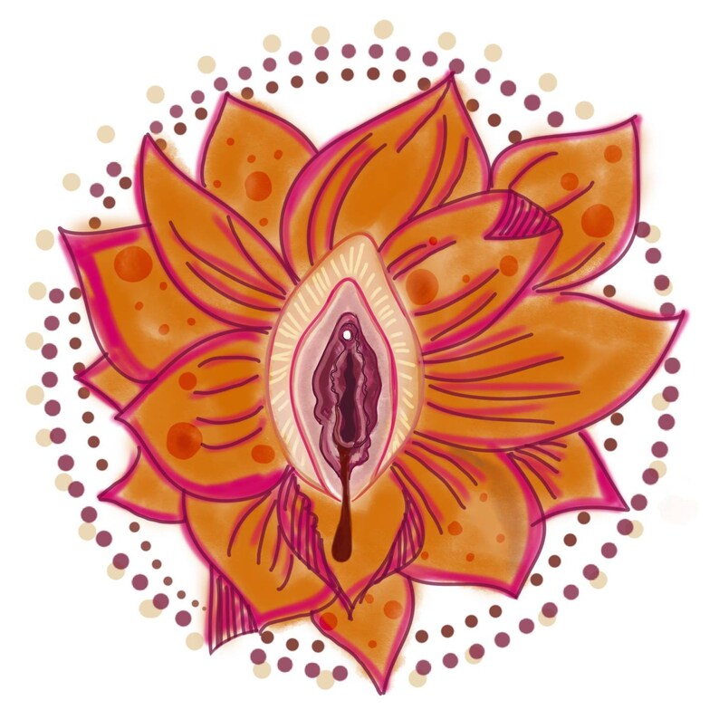 Yoni Lotus Blossom Print A4 Yoni Art Yoni Print Goddess Print Vulva Print Yoni Drawing Sketch Print Vulva Art Flower Print image 5