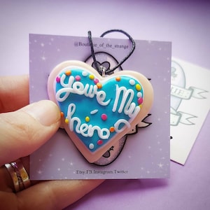 Your My Hero Polymer Clay Necklace | Cookie and Sprinkles | Wreck it | You're My Hero Cookie Necklace | Best Friends Necklace
