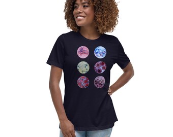 Virus and Bacteria Printed T-Shirt - Women's Relaxed T-Shirt - Molecular Biology T-Shirt