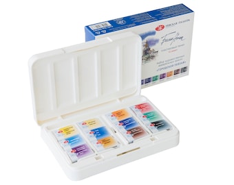 12 Watercolor Paint White Nights® Travel Set URBAN LANDSCAPE Full Pan Palette Extra Fine Artist St.Petersburg