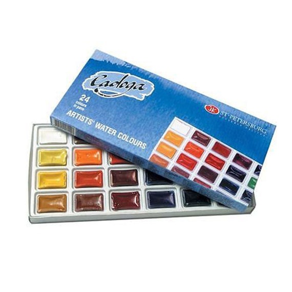 set of 24 artists watercolors ladoga 24 colors in 2 5 ml full etsy