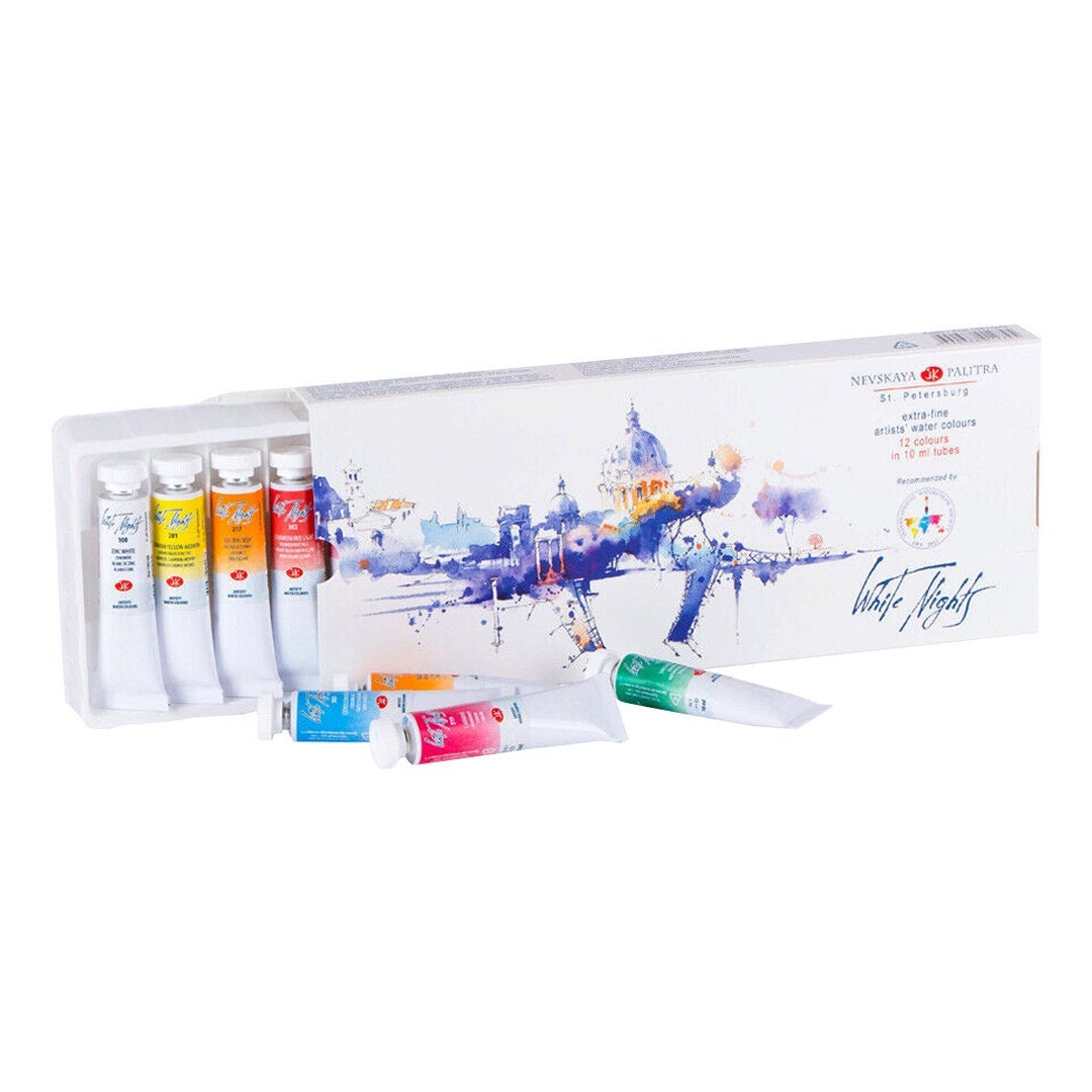 White Nights® Watercolor St.Petersburg Extra Fine Set Tube 12 x 10ml IWS  Recommended Professional Artist St.Petersburg