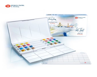 24 Watercolor White Nights® Paint Professional Artist Extra Fine Full Pan Palette Set St.Petersburg