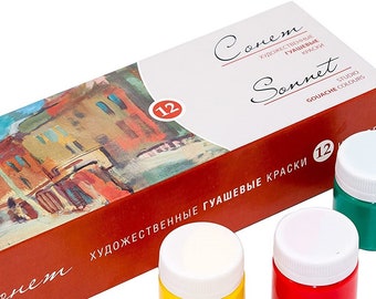 Gouache Paint Sonnet® Set Extra Fine Craft 12x40ml St.Petersburg