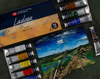 Oil Paint Set LADOGA Professional Extra Fine 10x46ml St.Petersburg NEVSKAYA PALITRA