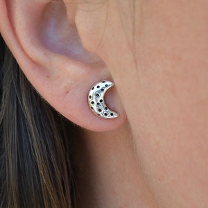 Crescent Moon Earrings -Moon Earrings -Moon Earrings Silver - Celestial Earrings - Moon Earrings Sterling Silver - Moon Stud Earrings - Boho