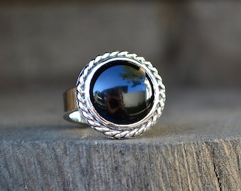 Black Onyx Gemstone Ring, Black Onyx Ring, Black Onyx, Onyx, Onyx Ring, Sterling Silver, Silver Ring, Silver Onyx Ring, Recycled Sterling