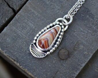 Dolomite Necklace, Gemstone Necklace, Southwestern Necklace, Autumn Style Necklace, Fall Jewelry, Fall Style, Sterling Silver, Recycled