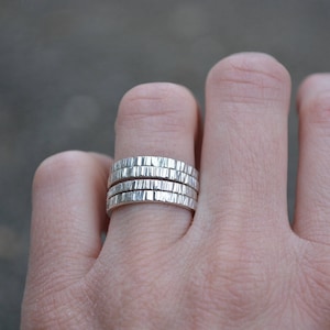 Tree Bark Stacking Rings,Stackings Rings, Sterling Stacking Rings, Silver Stack Rings, Textured Stacking Rings, Textured Rings,