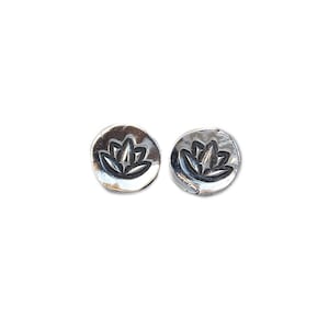 Lotus Post Earrings, Lotus Stud Earrings, Sterling Silver Stud, Sterling Lotus Earrings, Simple Earrings, Yoga Jewelry, flower studs