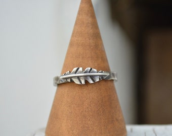 Feather Ring, Feather, Feather Jewelry, Sterling Silver, Recycled Silver, Silver Rings, Hammered Ring, Boho Ring, Bohemian Jewelry, Wedding